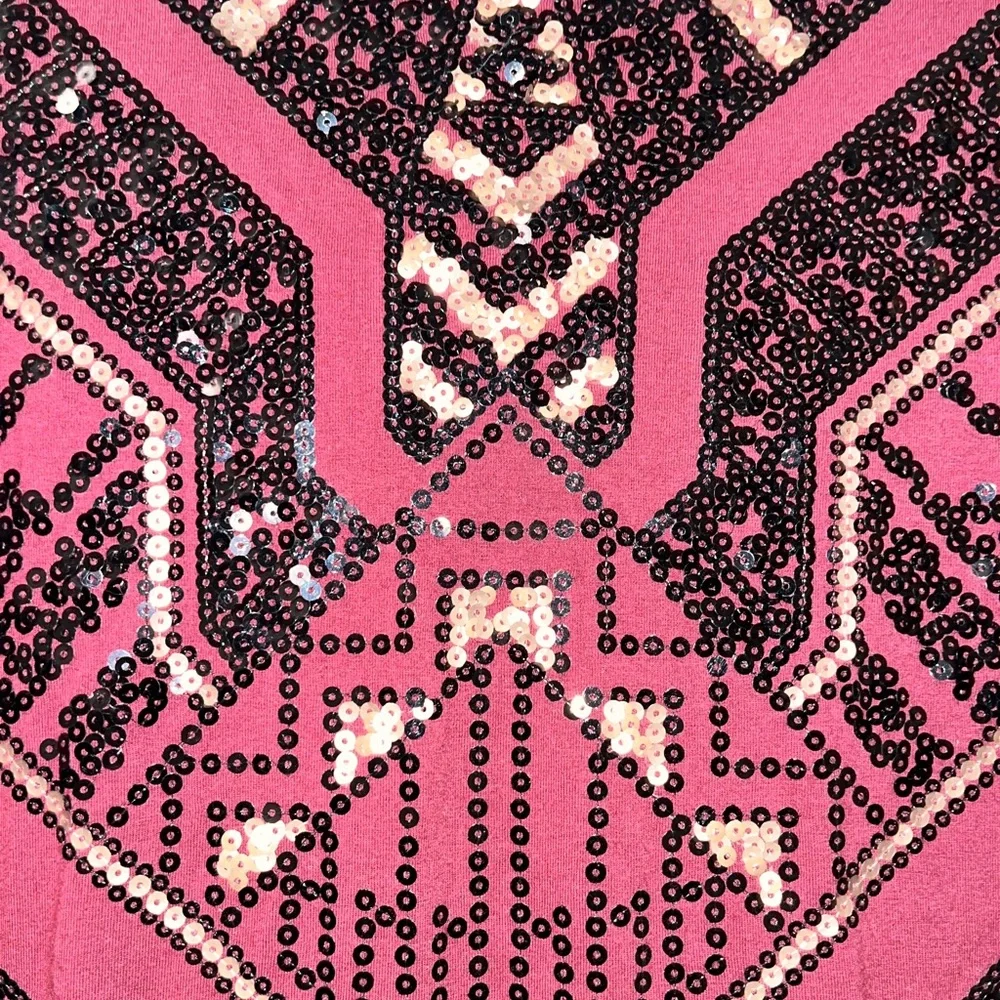 Express Burgundy and Black Sequin Dress - Picture 3 of 13